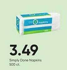 Stater Bros Simply done napkins offer