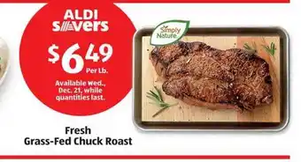 Aldi Fresh grass-fed chuck roast offer