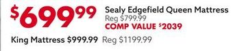 Big Lots Sealy edgefield queen mattress offer