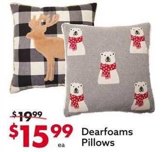 Big Lots Dearfoams pillows offer