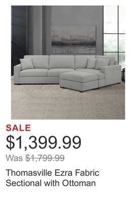 Costco Thomasville ezra fabric sectional with ottoman offer