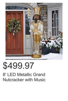 Costco 8' led metallic grand nutcracker with music offer