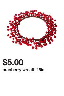 Five Below Cranberry wreath 15in offer