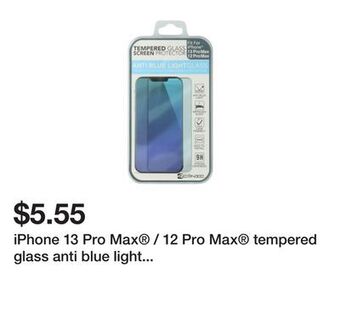 Five Below Iphone 13 pro max® / 12 pro max® tempered glass anti blue light screen protector offer