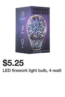 Five Below Led firework light bulb, 4-watt offer