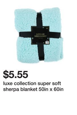 Five Below Luxe collection super soft sherpa blanket 50in x 60in offer