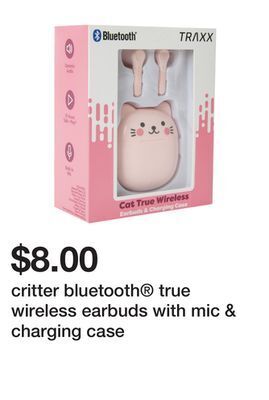 Five Below Critter bluetooth® true wireless earbuds with mic & charging case offer