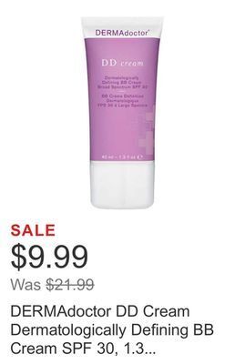 Costco Dermadoctor dd cream dermatologically defining bb cream spf 30, 1.3 fl oz offer