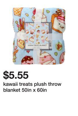 Five Below Kawaii treats plush throw blanket 50in x 60in offer