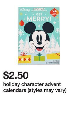 Five Below Holiday character advent calendars (styles may vary) offer