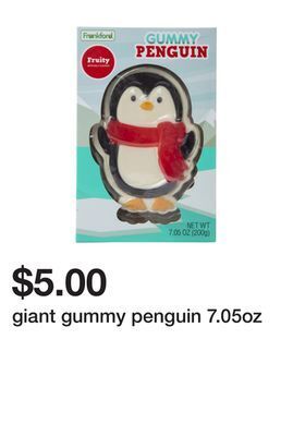 Five Below Giant gummy penguin 7.05oz offer