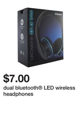 Five Below Dual bluetooth® led wireless headphones offer