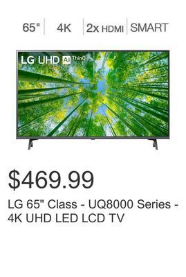 Costco Lg 65" class - uq8000 series - 4k uhd led lcd tv offer