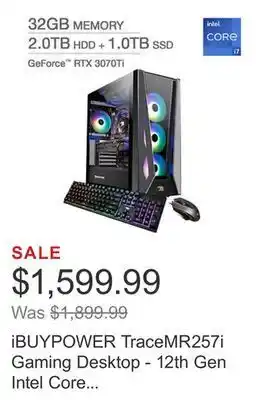 Costco Ibuypower tracemr257i gaming desktop - 12th gen intel core i7-12700kf - geforce rtx 3070ti offer