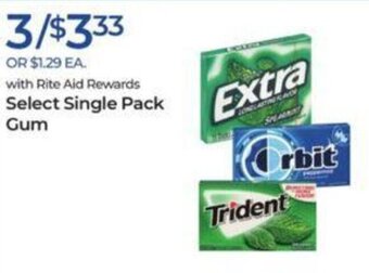 Rite Aid Select Single Pack Gum offer