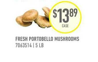 US Foods Chef's Store Fresh Portobello Mushrooms offer