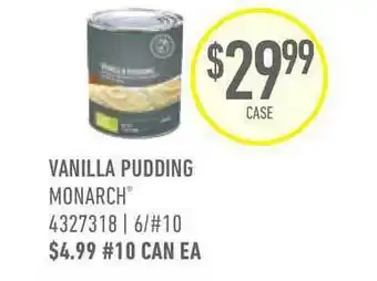 US Foods Chef's Store Monarch Vanilla Pudding offer