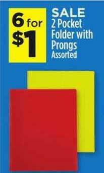Dollar General 2 Pocket Folder With Prongs offer