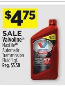 Dollar General Valvoline Maxlife Automatic Transmission Fluid 1 Qt. offer