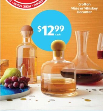 Aldi Crofton Wine or Whiskey Decanter offer
