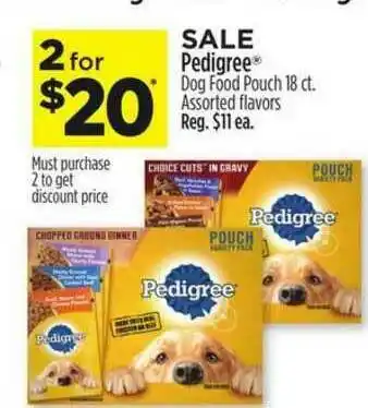 Dollar General Pedigree Dog Food Pouch 18 Ct. offer