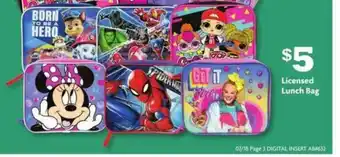 Family Dollar Licensed Lunch Bag offer