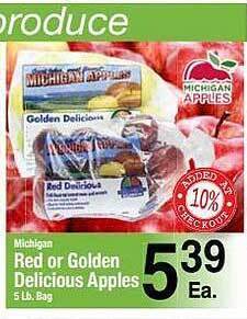 Red or golden delicious apples