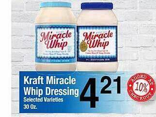 Food Giant Kraft miracle whip dressing offer