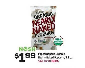 Grocery Outlet Popcornopolis organic nearly naked popcorn offer