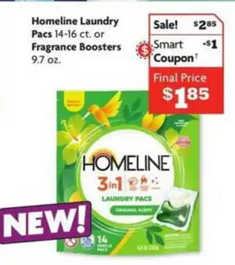 Family Dollar Homeline Laundry Pacs 14-16 Ct. Or Fragrance Boosters 9.7 Oz. offer