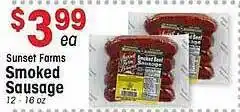 IGA Sunset farms smoked sausage offer