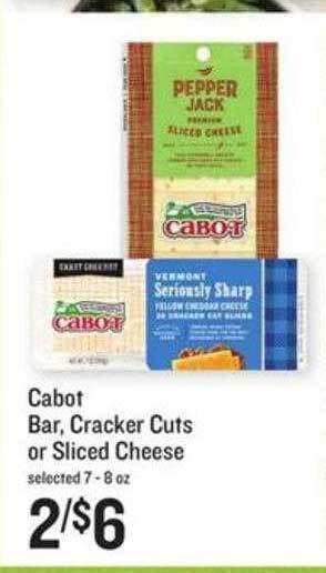 Lowes Foods Cabot bar, cracker cuts or sliced cheese offer