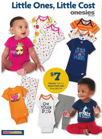 Family Dollar Little Ones, Little Cost Onesies Brand offer