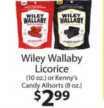 Family Fare Wiley Wallaby Licorice (10 Oz.) Or Kenny's Candy Allsorts (8 Oz.) offer