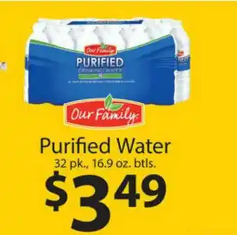 Family Fare Purified Water 32 Pk., 16.9 Oz. Btls. offer