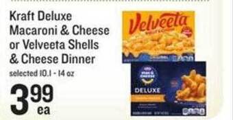 Lowes Foods Kraft deluxe macaroni & cheese or velveeta shells & cheese dinner offer
