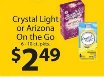 Family Fare Crystal Light Or Arizona On The Go 6 - 10 Ct. Pkts. offer