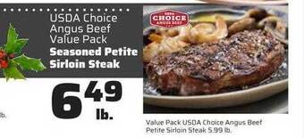 County Market Usda choice angus beef seasoned petite sirloin steak offer