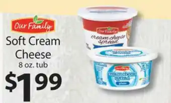 Family Fare Our Family Cheese 8 Oz. Tub offer