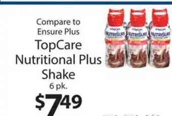 Family Fare Compare To Ensure Plus Topcare Nutritional Plus Shake 6 Pk. offer