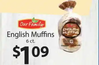 Family Fare Our Family English Muffins 6 Ct. offer