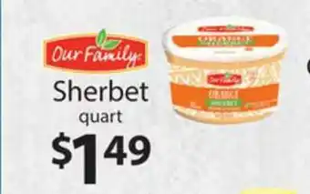 Family Fare Our Family Sherbet Quart offer