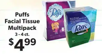 Family Fare Puffs Facial Tissue Multipack 3 - 4 Ct. offer