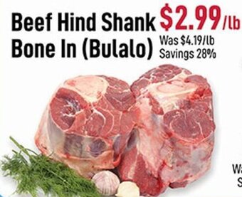 Seafood City Beef Hind Shank Bone In (Bulalo) offer