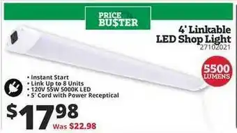 Rural King 4' Linkable Led Shop Light offer