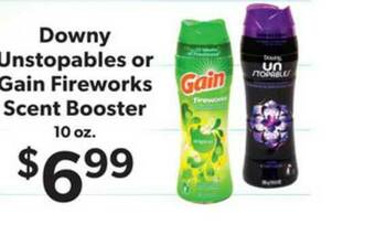 Family Fare Downy Unstopables Or Gain Fireworks Scent Booster 10 Oz. offer