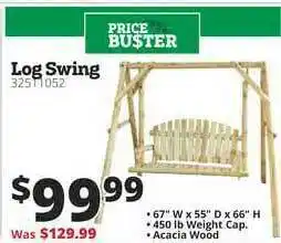 Rural King Log Swing offer