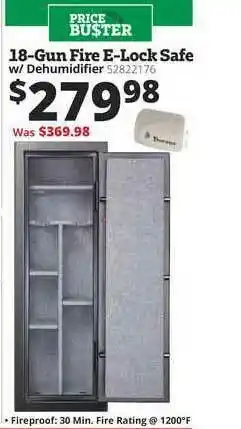 Rural King 18-Gun Fire E-Lock Safe W- Dehumidifier offer