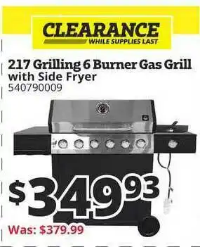 Rural King 217 Grilling 6 Burner Gas Grill With Side Fryer offer