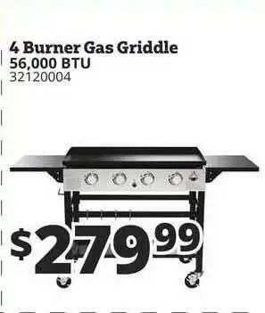 Rural King 4 Burner Gas Griddle 56,000 BTU offer